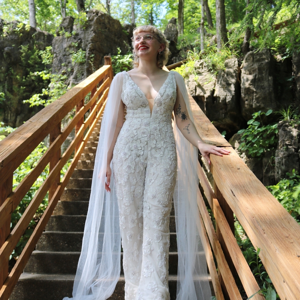 ✨ Ashley Lauren Sequined Bridal Jumpsuit – Style #11355 ✨